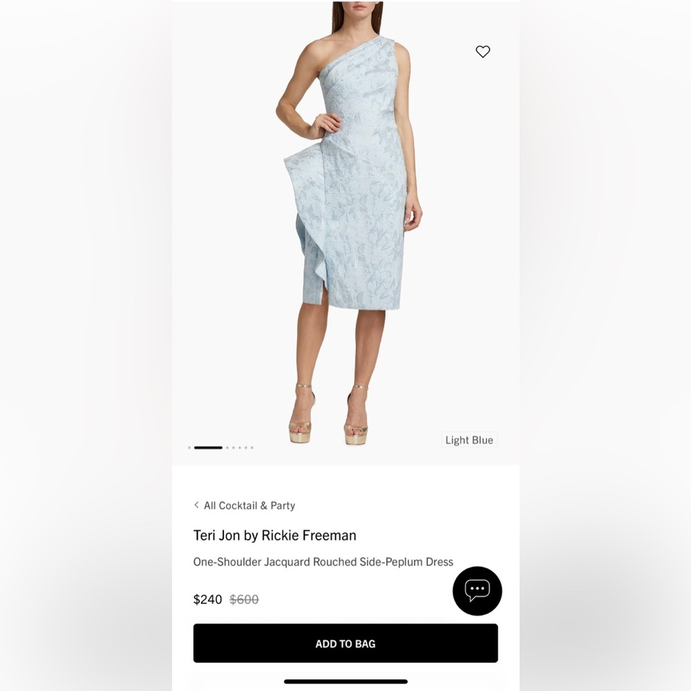 Teri Jon Blue Asymmetrical Pencil Dress for Work